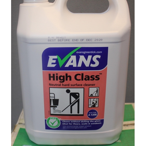 43 - 4 x 5 LITRE EVANS GLOBAL HYGIENCE SERVICES NEUTRAL HARD SURFACE CLEANER