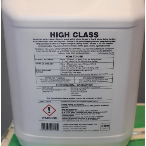 43 - 4 x 5 LITRE EVANS GLOBAL HYGIENCE SERVICES NEUTRAL HARD SURFACE CLEANER