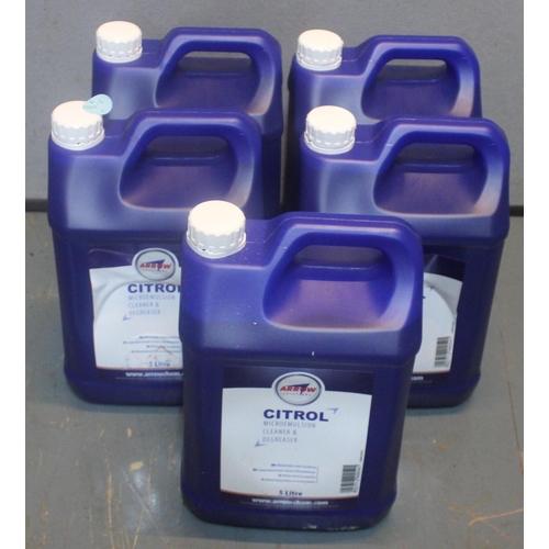 52 - 5 x 5 LITRES ARROW CITROL MICROEMULSION CLEANER AND DEGREASER