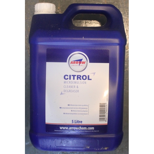 52 - 5 x 5 LITRES ARROW CITROL MICROEMULSION CLEANER AND DEGREASER