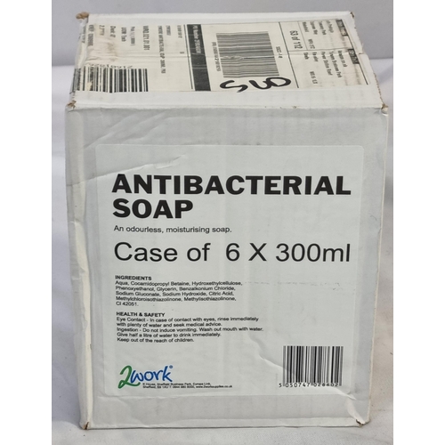 44 - 4 BOXES (6 PER BOX) 2WORK ANTIBACTERIAL SOAP (300ml)