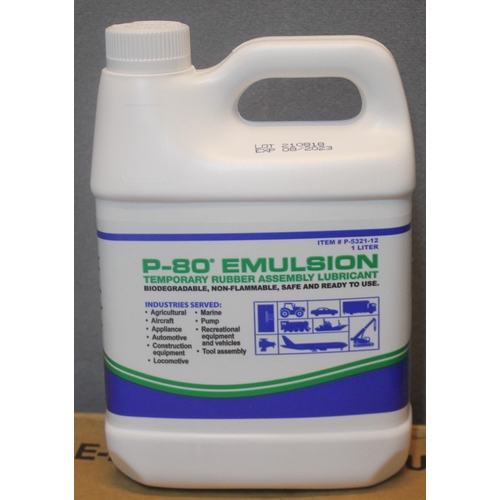 57 - 24 x 1 LITRE P-80 EMULSION - TEMPORARY RUBBER ASSEMBLY LUBRICANT - OPTION OF LOT 58