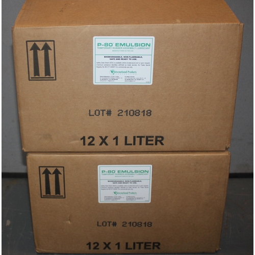 58 - 24 x 1 LITRE P-80 EMULSION - TEMPORARY RUBBER ASSEMBLY LUBRICANT