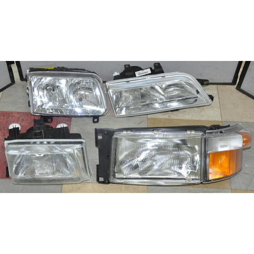 127 - VARIOUS CAR / VAN LIGHTS AND 1 WING MIRROR - ON 2 SHELVES