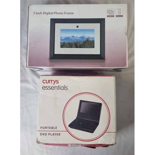 136 - NEW AND BOXED ITEMS - POPCORN CART, CURRY'S PORTABLE DVD, DIGITAL PHOTO FRAME AND 5 POTATO  BAK... 