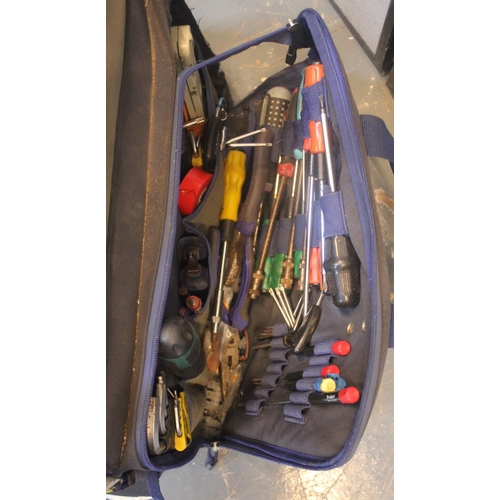 230 - CASE, BAG AND CRATE OF VARIOUS TOOLS