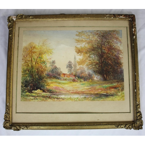 55 - VARIOUS FRAMED AND UNFRAMED PICTURES - PRINTS AND OILS INCLUDING: GILT FRAMED OIL PAINTING OF VILLAG... 