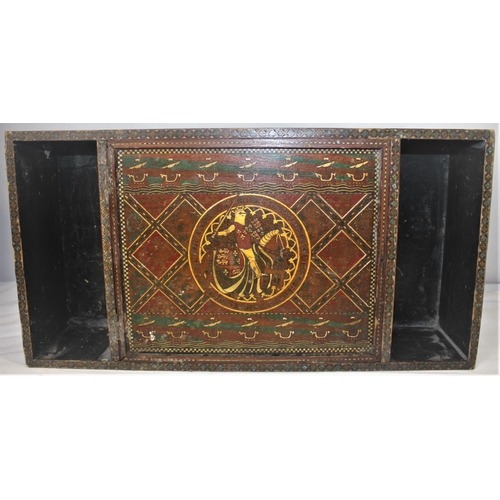 134 - CIRCULAR TOP ANGLO INDIAN SIDE TABLE & WALL CABINET - DOOR DAMAGED