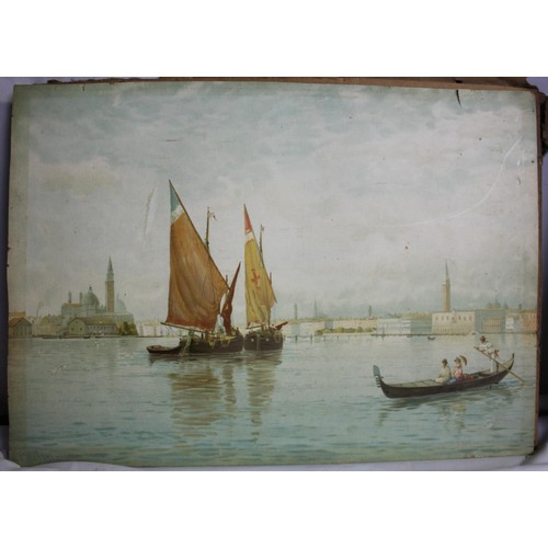 55 - VARIOUS FRAMED AND UNFRAMED PICTURES - PRINTS AND OILS INCLUDING: GILT FRAMED OIL PAINTING OF VILLAG... 