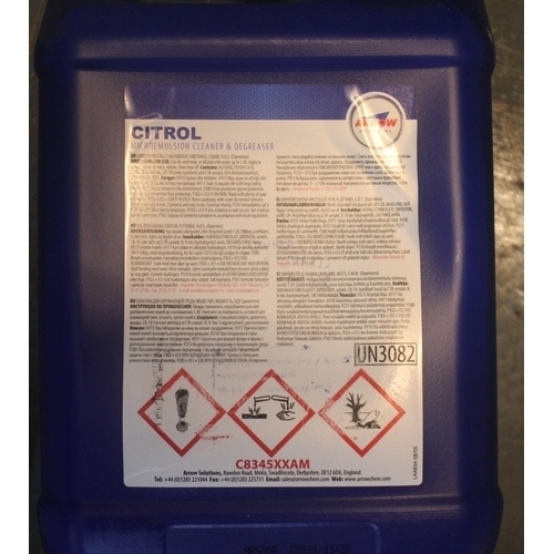 40 - 6 x 5 LITRES ARROW CITROL MICROEMULSION CLEANER AND DEGREASER - OPTION OF LOT 41