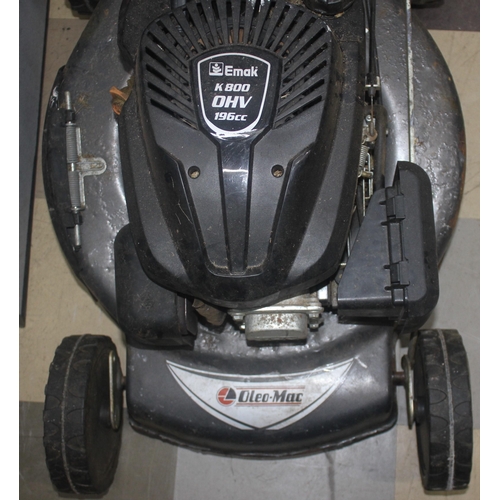 12 - EMAK PETROL LAWNMOWER AND 5L PETROL CAN - PETROL ITEM SOLD AS VIEWED