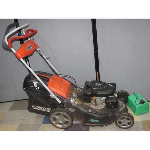 12 - EMAK PETROL LAWNMOWER AND 5L PETROL CAN - PETROL ITEM SOLD AS VIEWED