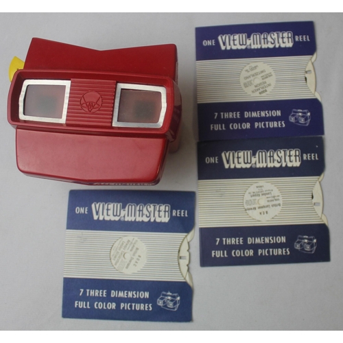 60 - MISCELLANEOUS INCUDING VIEW MASTER AND SLIDES, RUGBY PROGRAMMES, 2 FISHING REELS, ETC