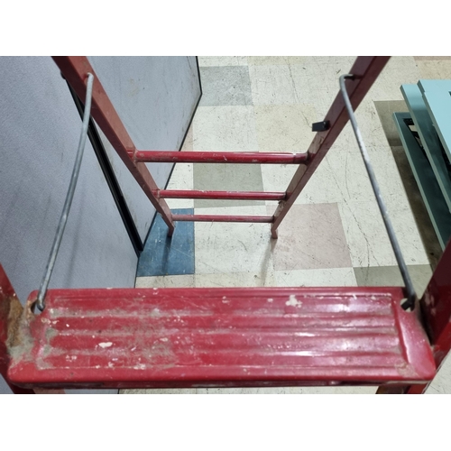 110 - RED METAL STEP LADDER