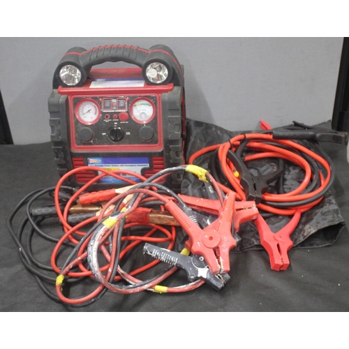 270 - STREETWISE 5 IN 1 PORTABLE POWER STATION WITH EMERGENCY JUMPSTART AND 3 PAIRS OF JUMPLEADS