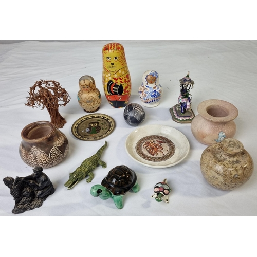 11 - MISCELLANEOUS ITEMS INCLUDING BOOKENDS, DECORATIVE TILES