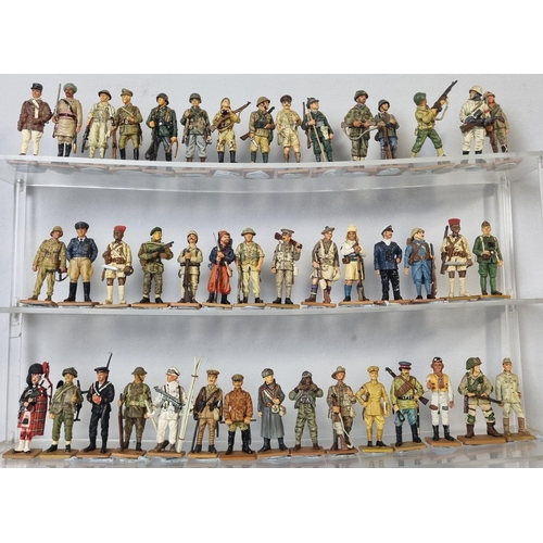 23 - COLLECTION OF LEAD SOLDIERS & 5 SHELF PLASTIC DISPLAY STAND