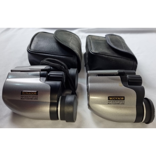 40 - 4 PAIR OF BINOCULARS: VANGUARD (KR-1650), 16x50MM (NO CASE), FRENCH PAIR & 2 PAIR SUNGAR 18x21