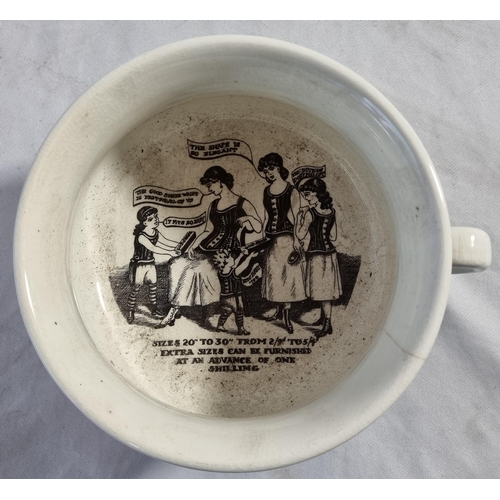 90 - PORTMEIRION POTTERY 'CORSETS' CHAMBER POT (CRACK TO TOP) & PORTMEIRION CHRISTMAS 1993 PLATE