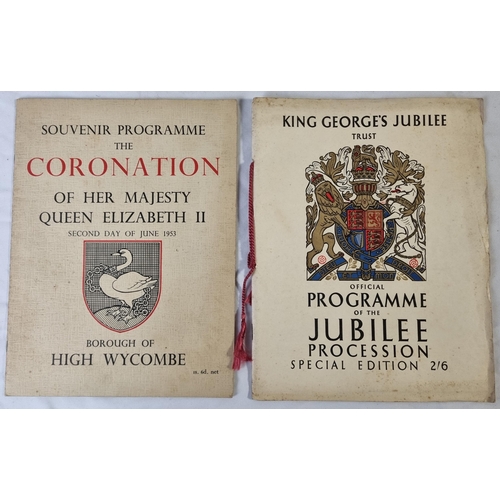 114 - QUEEN ELIZABETH BOOK, 2 SOUVENIR PROGRAMMES OF THE CORONATION OF GEORGE VI, PROGRAMME OF THE JUBILEE... 