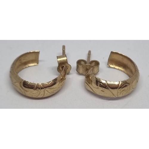 411 - PAIR OF EARRINGS MARKED 9ct (0.7g)