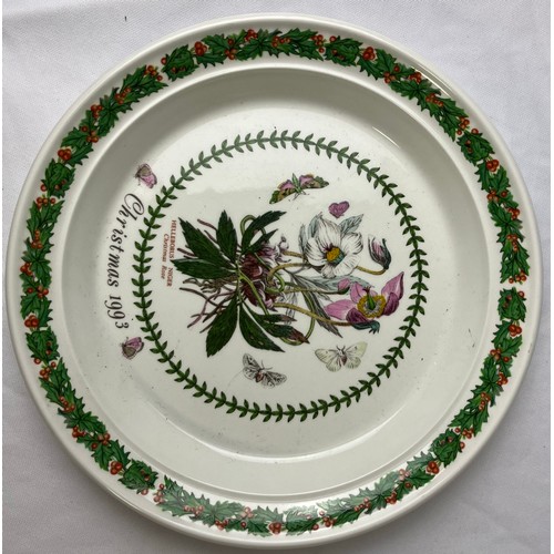 90 - PORTMEIRION POTTERY 'CORSETS' CHAMBER POT (CRACK TO TOP) & PORTMEIRION CHRISTMAS 1993 PLATE