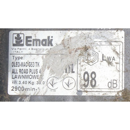 10 - EMAK PETROL LAWNMOWER AND 5L PETROL CAN