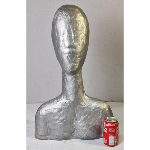 4 - ALUMINIUM HEAD AND SHOULDERS BUST - HEIGHT 61cm