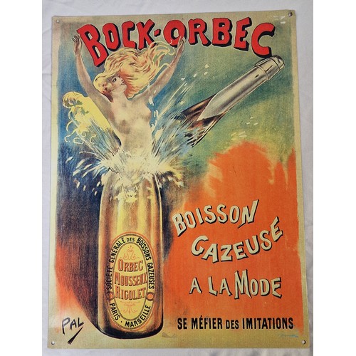 13 - REPRODUCTION ENAMEL SIGN BOCK-ORBEC