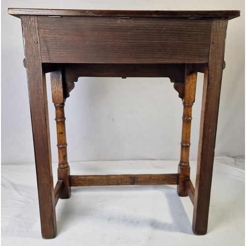 16 - OAK SIDE TABLE WITH SINGLE DRAWER