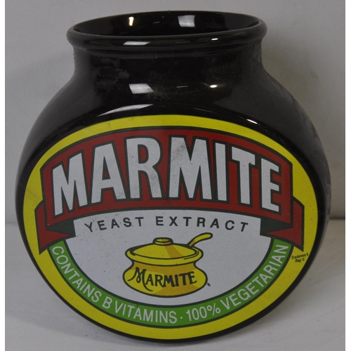 19 - LARGE MARMITE JAR (NO LID) AND OXO CUBES TIN