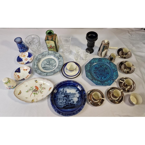 26 - MISCELLANEOUS - VICTORIA PART TEA SET, PLATES, GLASS VASES