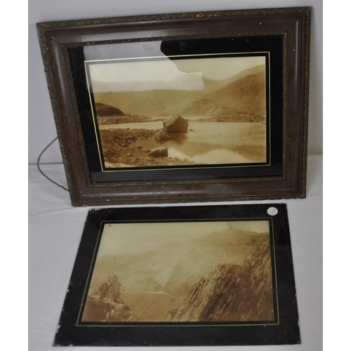 27 - 2 PHOTOGRAPHS ON GLASS, 4 FRAMED PICTURES AND GERMAN FOLDER COINTAINING PICTURES OF COMPOSERS