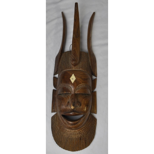 55 - 2 AFRICAN WOOD CARVED MASKS