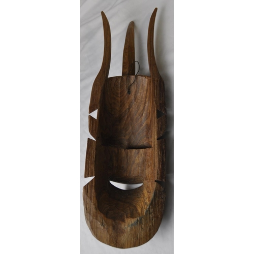 55 - 2 AFRICAN WOOD CARVED MASKS