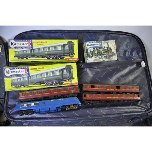 58 - 2 SUITCASES OF MODEL RAILWAY ACCESSORIES