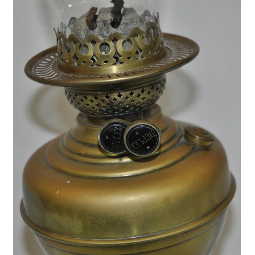 60 - BRASS OIL LAMP, NO SHADE