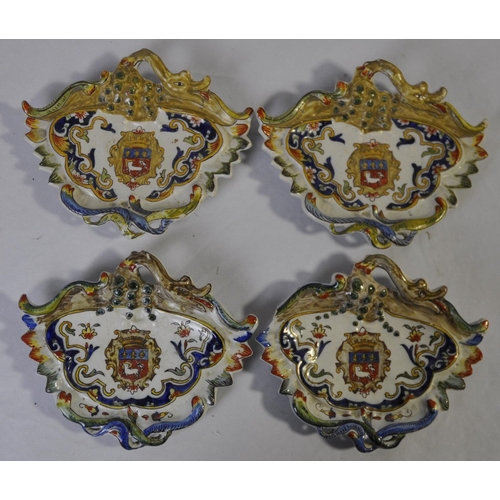 69 - 4 PATTERNED ANTIQUE TRAYS/PLATES