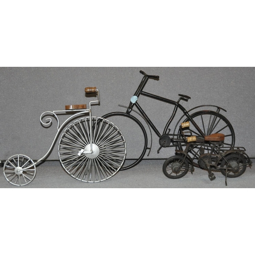 92 - MODEL PENNY FARTHING AND 2 MODEL BIKESPENNYFARTHING 12