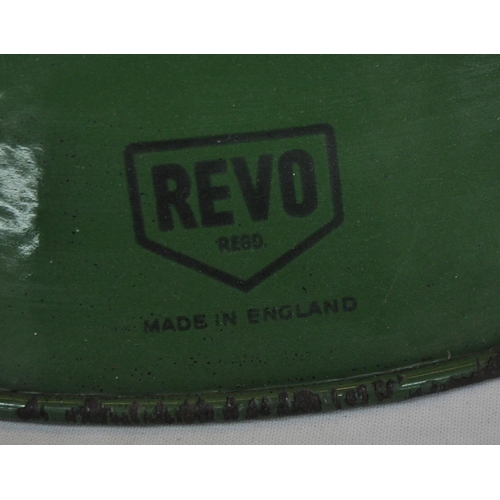 125 - REVO GREEN ENAMEL FACTORY PENDANT LIGHT