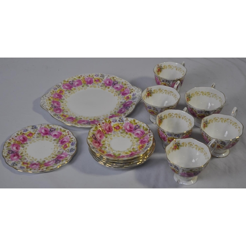 138 - ROYAL ALBERT 'LADY CARLYLE' TEA SET COMES WITH TEA POT AND PART ROYAL ALBERT 'SERENA' TEA SET