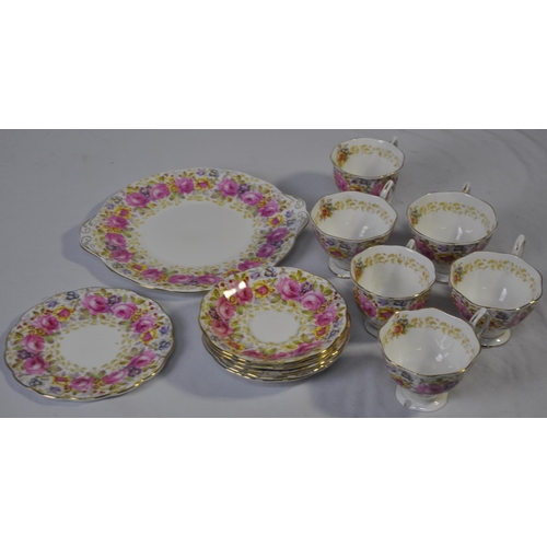 138 - ROYAL ALBERT 'LADY CARLYLE' TEA SET COMES WITH TEA POT AND PART ROYAL ALBERT 'SERENA' TEA SET