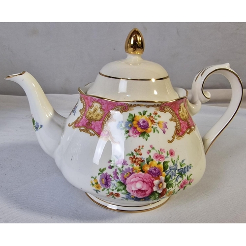 138 - ROYAL ALBERT 'LADY CARLYLE' TEA SET COMES WITH TEA POT AND PART ROYAL ALBERT 'SERENA' TEA SET