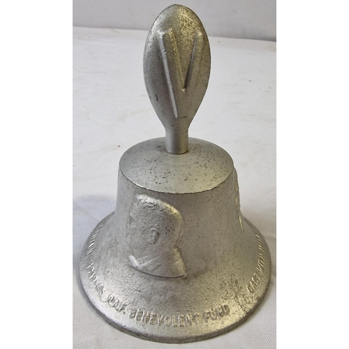 210 - BELL CAST WITH METAL FROM GERMAN AIRCRAFT SHOT DOWN OVER BRITAIN 1939-45 RAF BENEVOLENT FUND