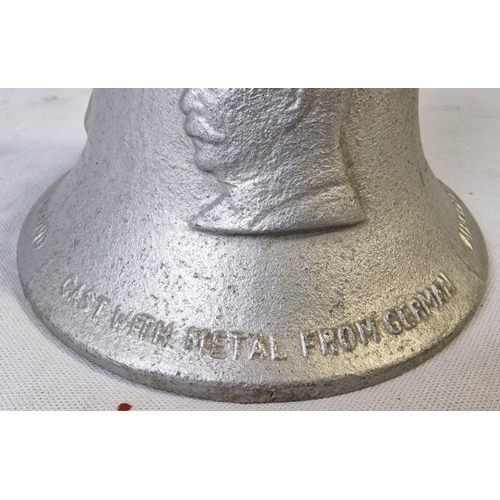 210 - BELL CAST WITH METAL FROM GERMAN AIRCRAFT SHOT DOWN OVER BRITAIN 1939-45 RAF BENEVOLENT FUND