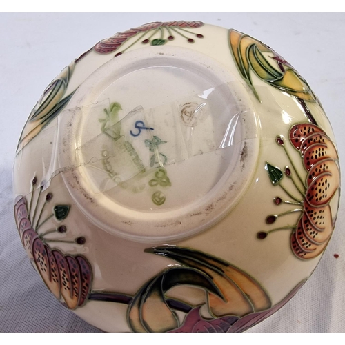 216 - MOORCROFT LIDDED POT - LID HAS BEEN REPAIRED