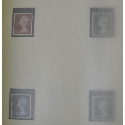 220 - 2 STANLEY GIBBONS RING 22 STAMP ALBUMS CONTAINING QUEEN ELIZABETH II - 1 MINT ONE USED.  PHOTOGRAPHS... 