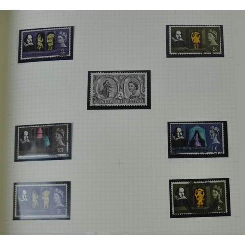 220 - 2 STANLEY GIBBONS RING 22 STAMP ALBUMS CONTAINING QUEEN ELIZABETH II - 1 MINT ONE USED.  PHOTOGRAPHS... 