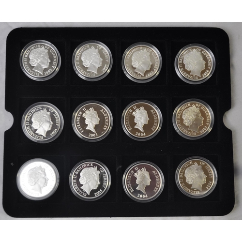 241 - COIN CASE CONTAINING 18 FIVE POUND COINS - THE HISTORY OF THE ROYAL NAVY WITH CERTIFICATES