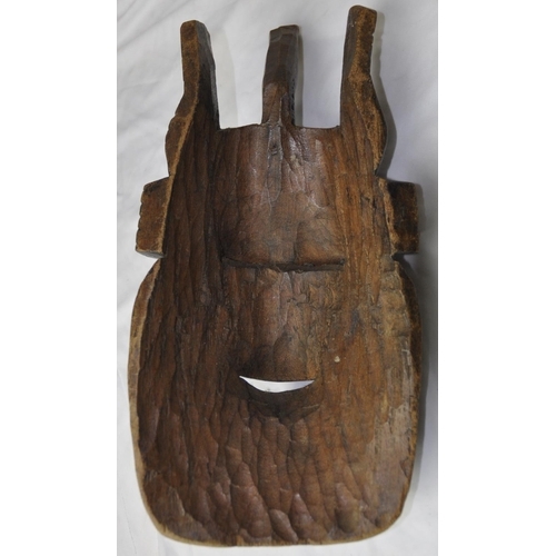 55 - 2 AFRICAN WOOD CARVED MASKS